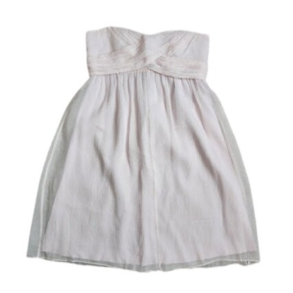 J.Crew 100% Silk Chiffon Strapless Dress Blush Pink Sweetheart Balletcore Y2K 10